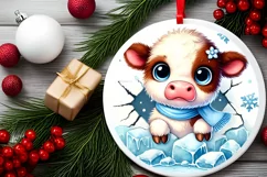 Round Christmas Ornament Sublimation|Clipart Product Image 2