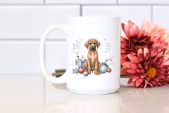 Cute Rhodesian Ridgeback with Christmass Decorations PNG Product Image 2