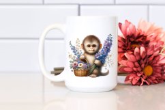 Detailed Boho Monkey Sublimation Clipart Product Image 2