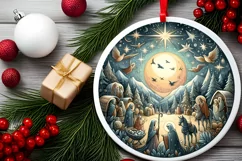 Round Christmas Ornament Sublimation|Clipart Product Image 1