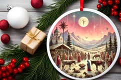 Round Christmas Ornament Sublimation|Clipart Product Image 2