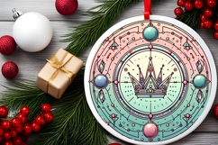 Round Christmass Ornament PNG Product Image 2