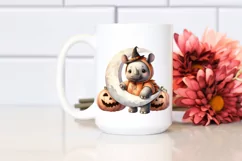 Cute Baby Rhino Moon Halloween PNG Product Image 2
