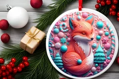 Round Christmas Ornament Sublimation|Clipart Product Image 2