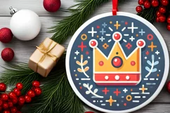 Round Christmas Ornament Sublimation|Clipart Product Image 2