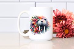 Artistic Walrus,Flower Watercolor | Clipart Product Image 2