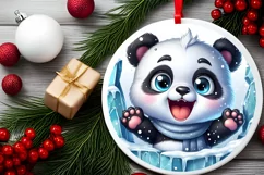Round Christmas Ornament Sublimation|Clipart Product Image 2