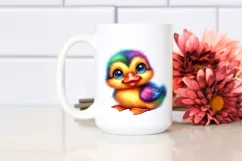 Colorful Smiling Baby Duck Clipart Product Image 2