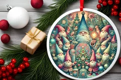Round Christmas Ornament Sublimation|Clipart Product Image 2