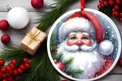 Watercolor Christmas Santa Ornament Product Image 2