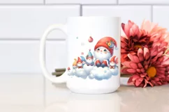 Pastel Santa with Gnomes PNG Product Image 2