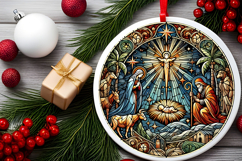 Round Christmass Ornament PNG Product Image 2