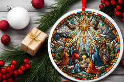 Round Christmass Ornament PNG Product Image 2