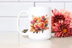Vibrant Orange Rose PNG with Gold Insertions Product Image 2