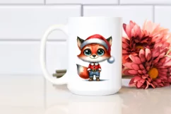 Baby Fox in Santa Suit | Sublimation | Clipart Product Image 2