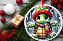 Round Christmas Ornament Sublimation|Clipart Product Image 1