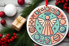 Round Christmas Ornament Sublimation|Clipart Product Image 2