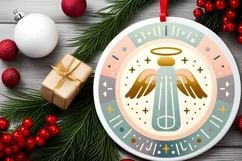Round Christmas Ornament Sublimation|Clipart Product Image 2