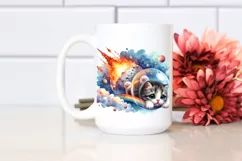 Baby Cat Diving from Meteor | Sublimation | Clipart Product Image 2