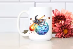 Baby Cat Diving from Meteor | Sublimation | Clipart Product Image 2