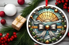 Round Christmas Ornament Sublimation|Clipart Product Image 1
