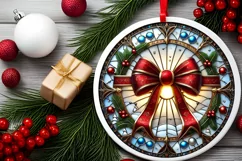 Round Christmas Ornament Sublimation|Clipart Product Image 1