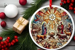 Round Christmas Ornament Sublimation|Clipart Product Image 1