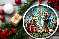 Round Christmas Ornament Sublimation|Clipart Product Image 1