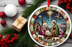 Round Christmas Ornament Sublimation|Clipart Product Image 1