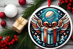 Round Christmas Ornament Sublimation|Clipart Product Image 2