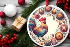 Round Christmas Ornament Sublimation|Clipart Product Image 2