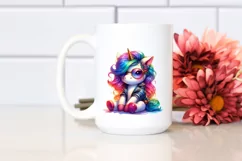 Cute Unicorn Sitting, Summer PNG Product Image 2