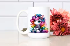 Cute Unicorn Sitting, Summer PNG Product Image 2