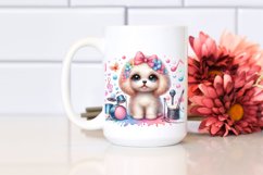 Watercolor Baby Bichpoo Big Eyes | Sublimation Clipart Product Image 2