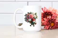 Watercolor Small Gnome Carrying Camellia Bouquet Product Image 2