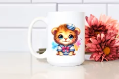 Vibrant Cute Baby Lion in Sailor Suit | Sublimation | Product Image 2