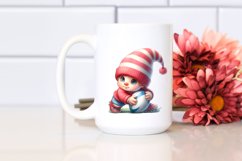 Watercolor Pastell of a Cute Baby Gnome Playing Rugby | Product Image 2