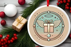 Round Christmas Ornament Sublimation|Clipart Product Image 1
