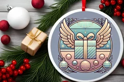 Round Christmas Ornament Sublimation|Clipart Product Image 1