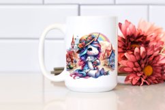 Colorful Baby Unicorn in Village Square Product Image 2