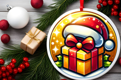 Round Christmass Ornament PNG Product Image 2