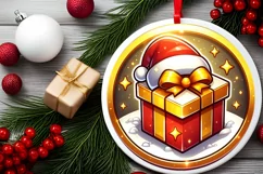 Round Christmas Ornament Sublimation|Clipart Product Image 2