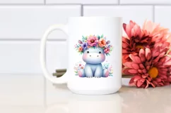 Colorful Hippo Flower Crown Clipart Product Image 2