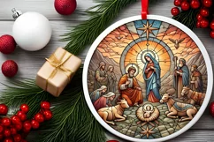 Round Christmas Ornament Sublimation|Clipart Product Image 1