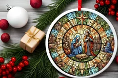 Round Christmas Ornament Sublimation|Clipart Product Image 1