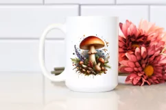 Glossy Mushroom Watercolor Splash, High-Res PNG Product Image 2