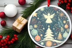 Round Christmas Ornament Sublimation|Clipart Product Image 2