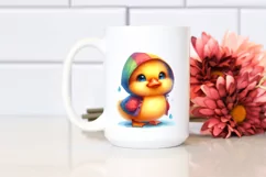 Vibrant Cute Baby Duck with Rain Coat | Sublimation | Product Image 2
