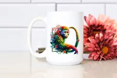 Abstract Vibrant Watercolor Monkey, High-Res PNG Product Image 2