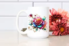 Watercolor Luxury Flower Love Splash Clipart Product Image 2